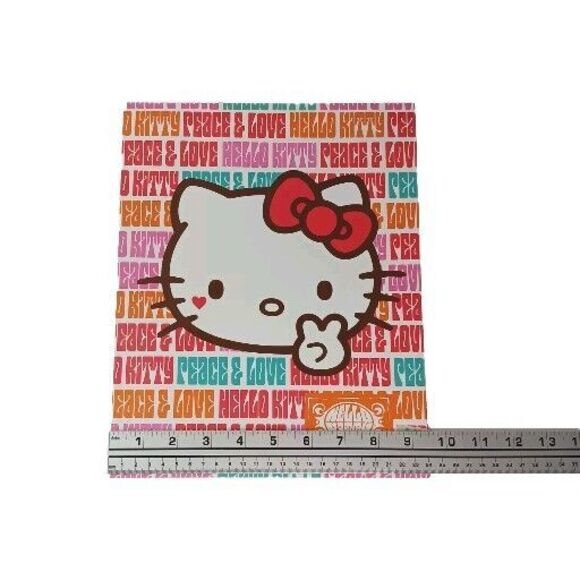 Sanrio Hello Kitty Peace & Love 2 Pocket Folder Portfolio 2010 Pink Orange - Picture 9 of 9